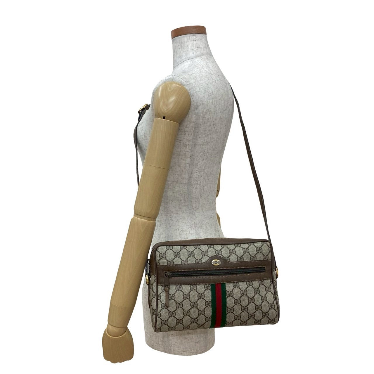 GUCCI Shoulder Bag leather Brown Sherry line