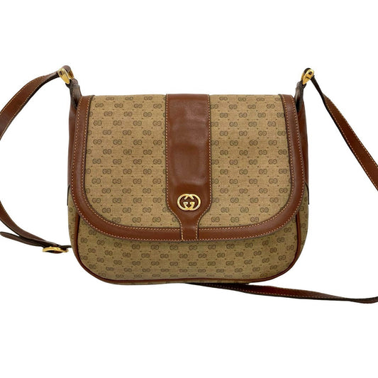 GUCCI Shoulder Bag leather Brown