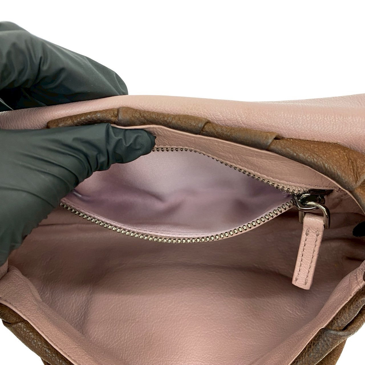 PRADA Shoulder Bag Nubuck Brown