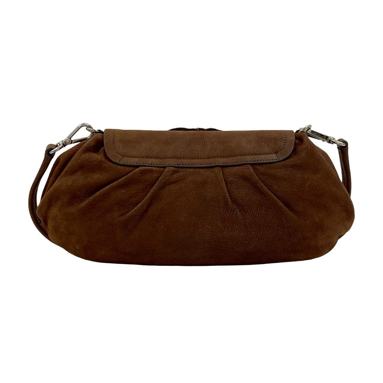 PRADA Shoulder Bag Nubuck Brown