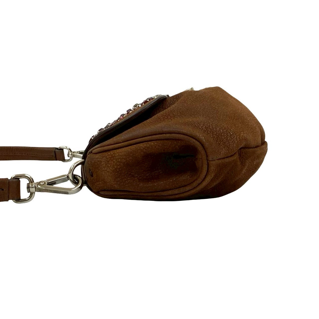 PRADA Shoulder Bag Nubuck Brown