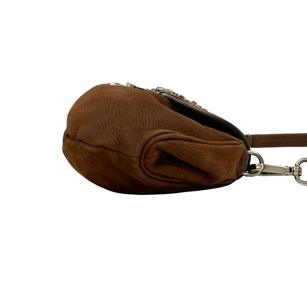 PRADA Shoulder Bag Nubuck Brown
