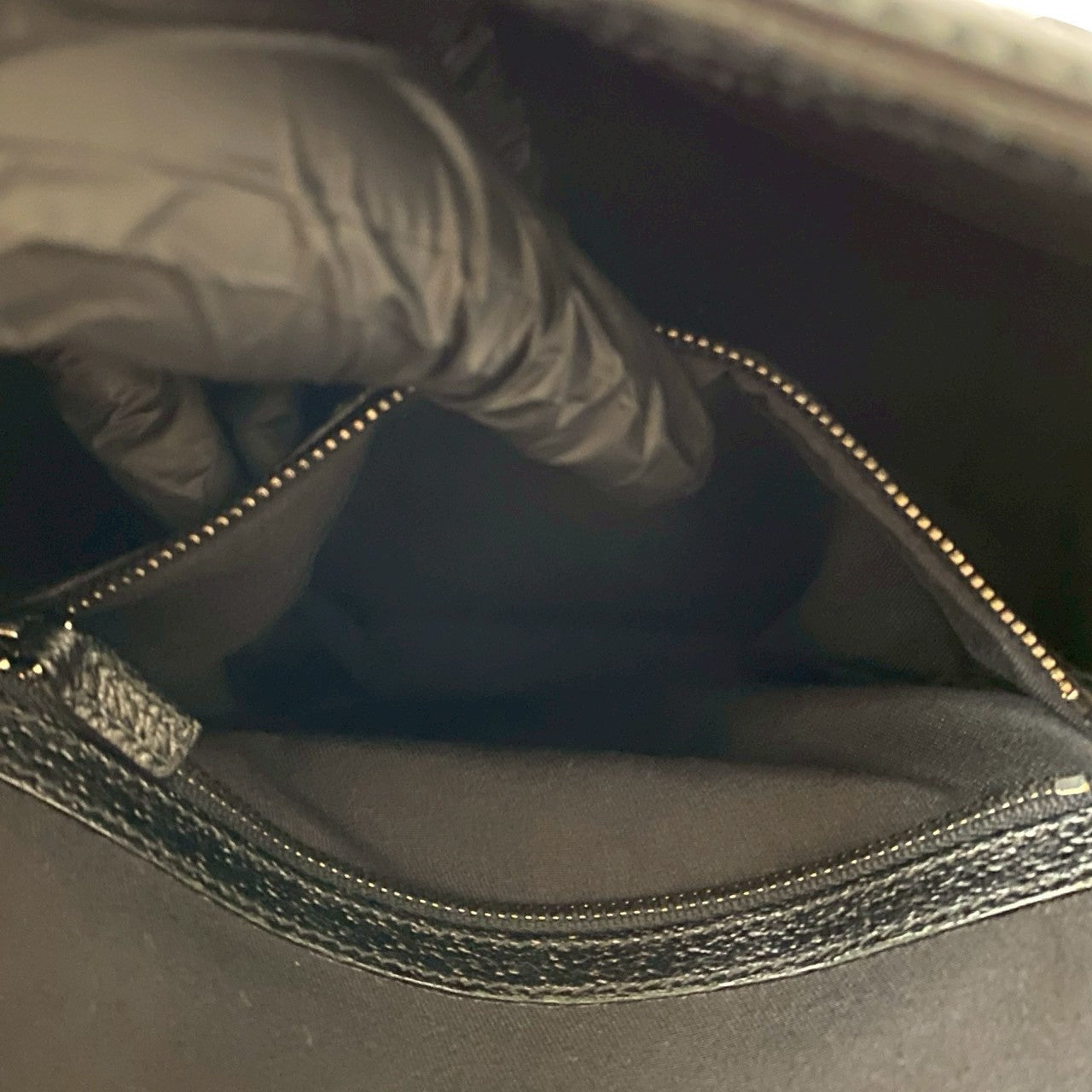 GUCCI Handbag leather black Sherry line