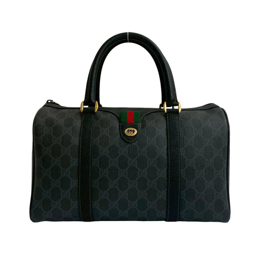 GUCCI Handbag leather black Sherry line