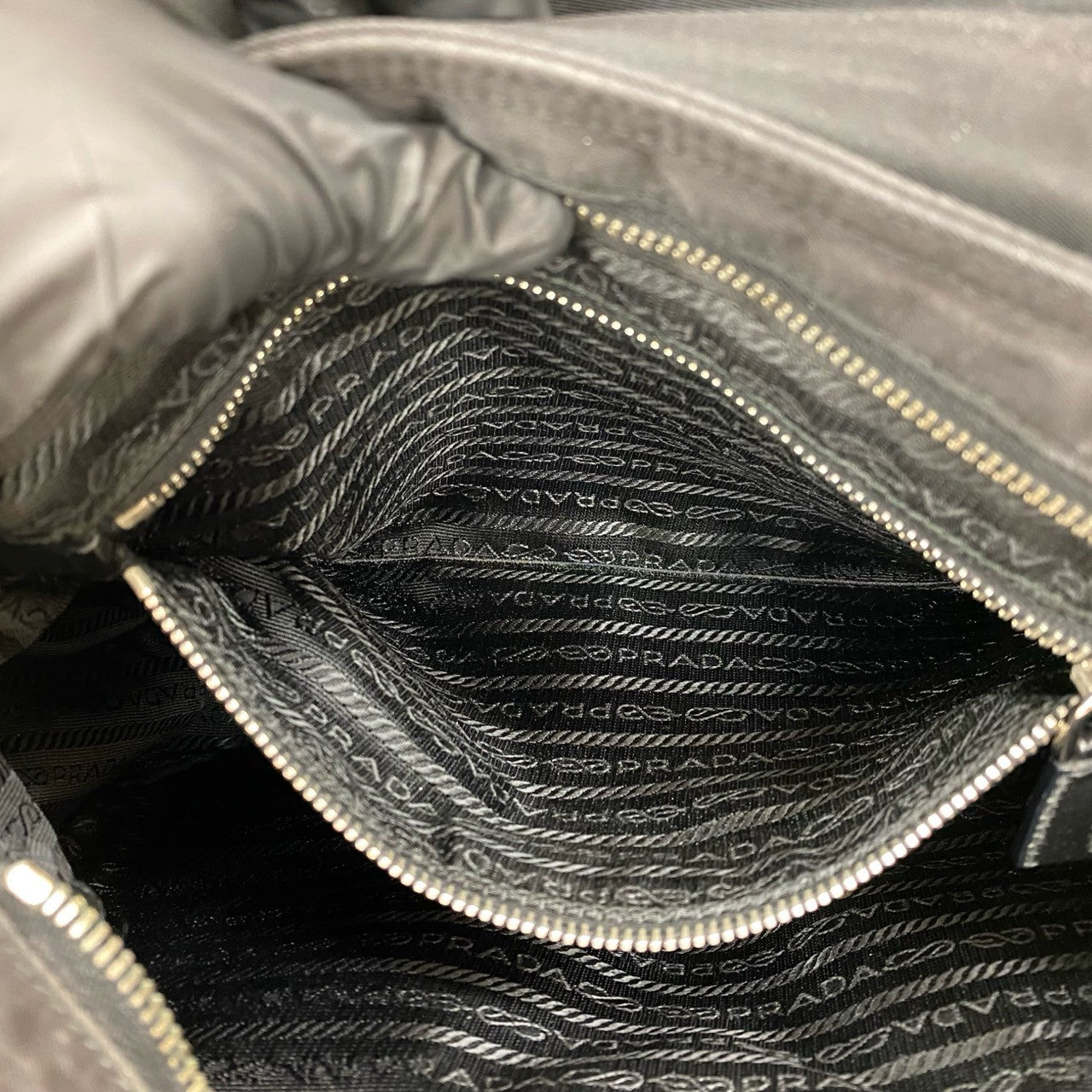 PRADA Shoulder Bag leather black