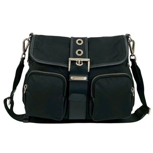 PRADA Shoulder Bag leather black