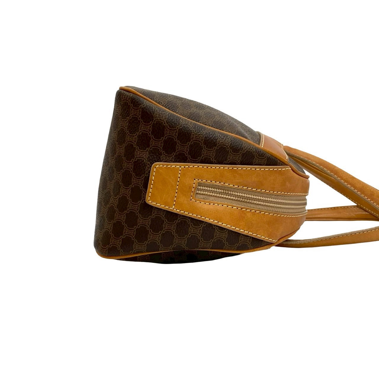 CELINE Handbag leather Brown Macadam Blazon Pattern logo
