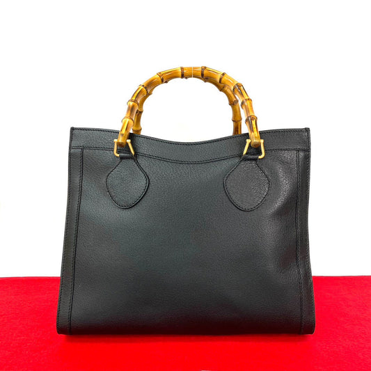 GUCCI Handbag leather black Bamboo