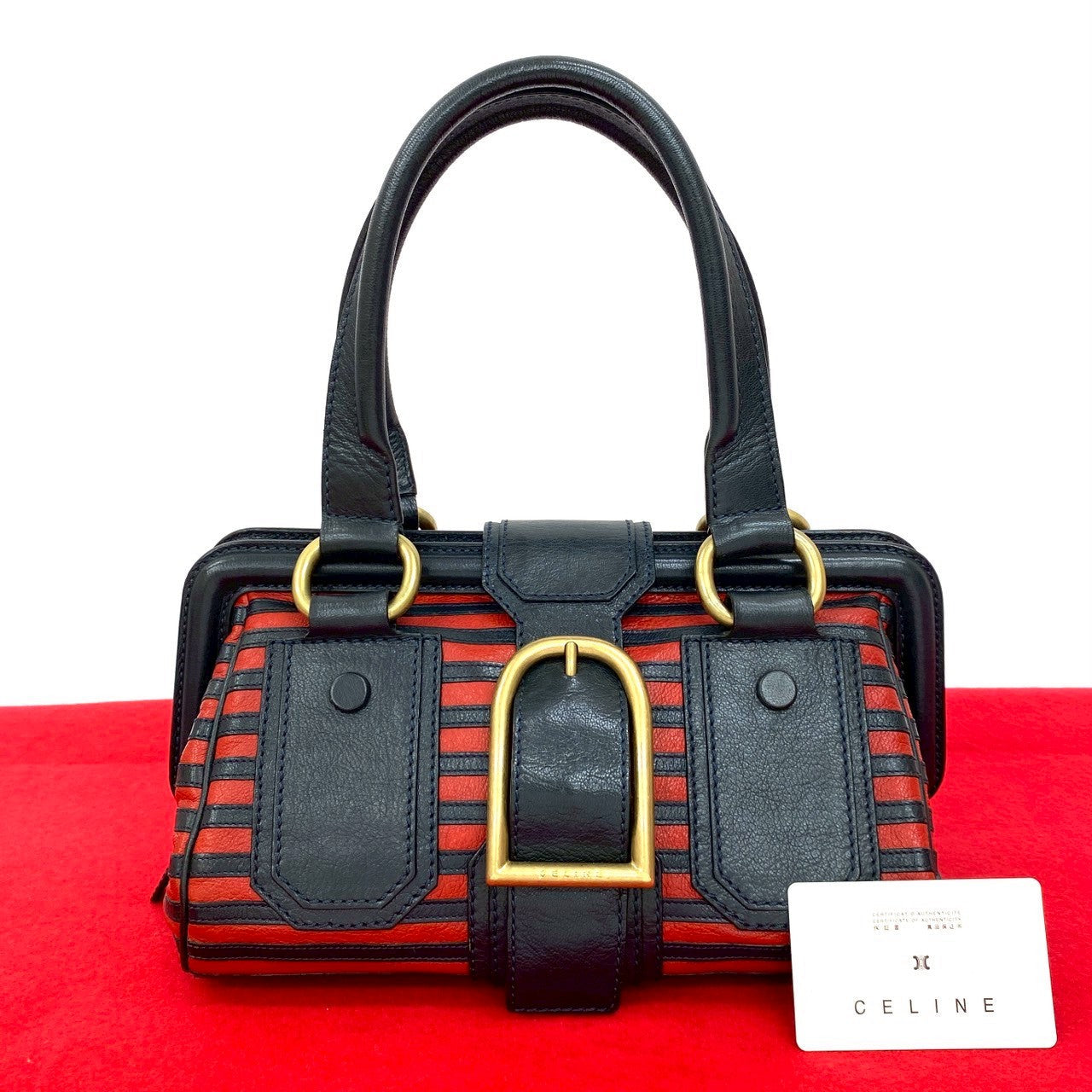 CELINE Handbag leather Navy