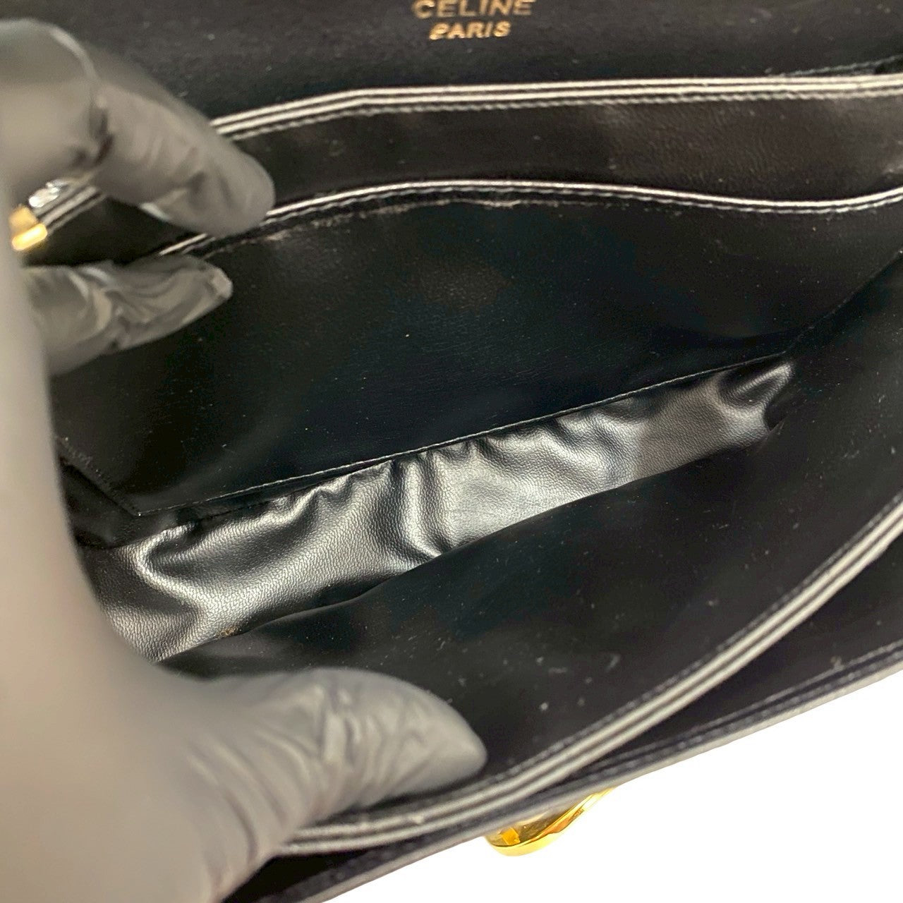 CELINE Shoulder Bag leather black