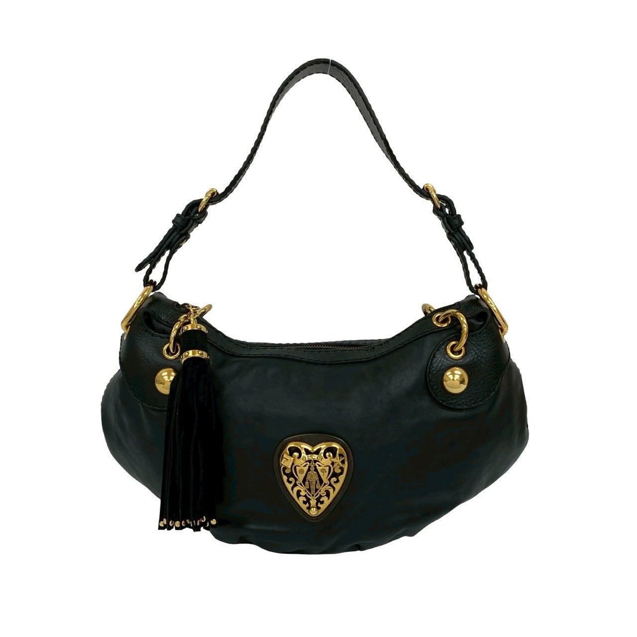 GUCCI Shoulder Bag leather black Histeria
