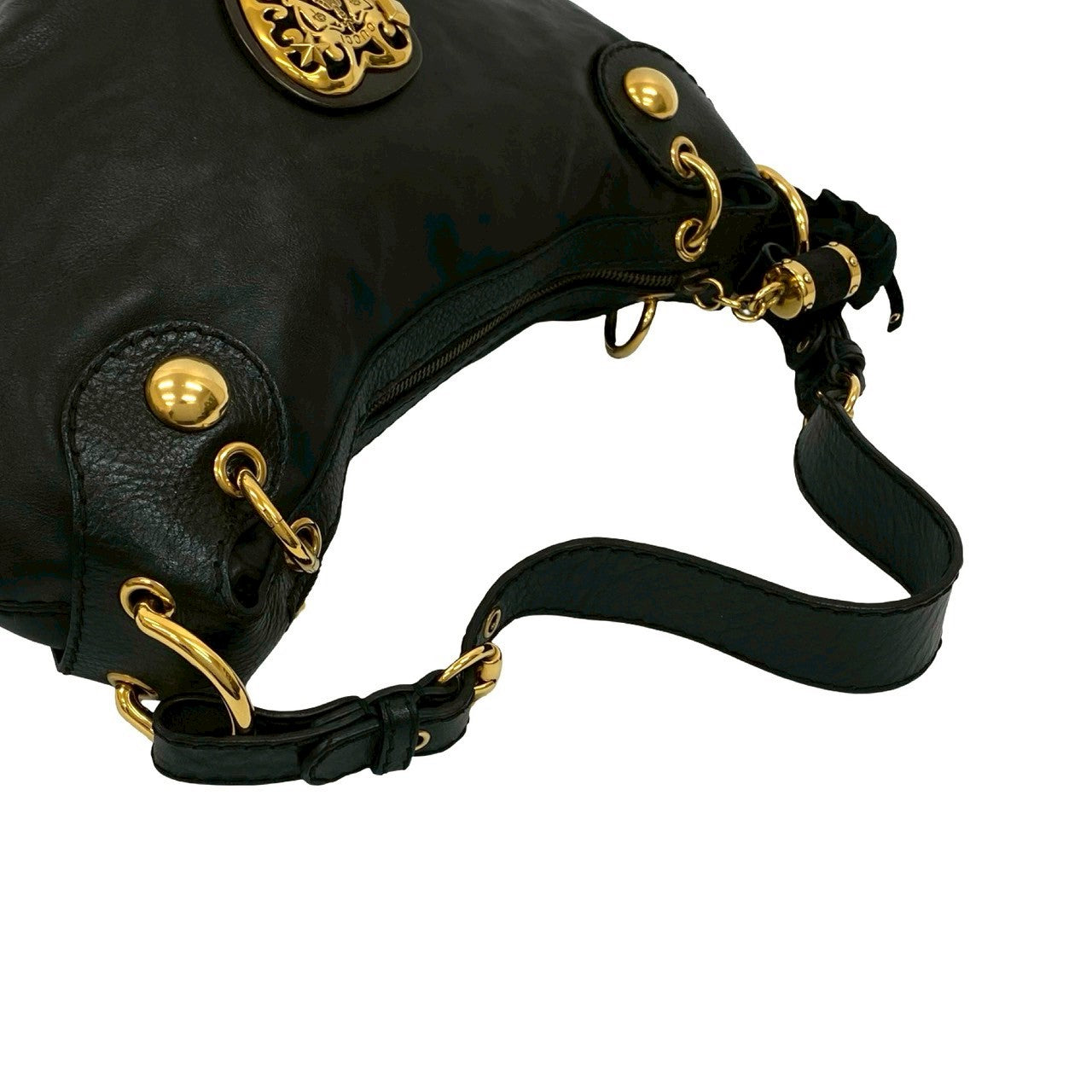 GUCCI Shoulder Bag leather black Histeria