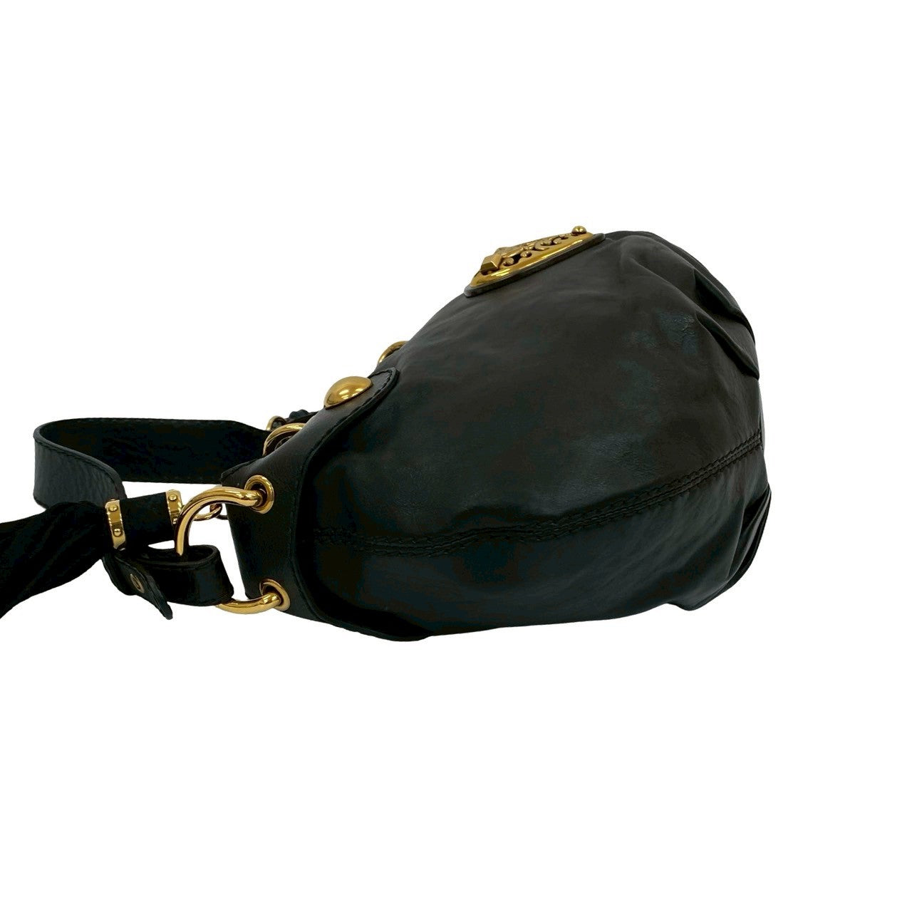 GUCCI Shoulder Bag leather black Histeria