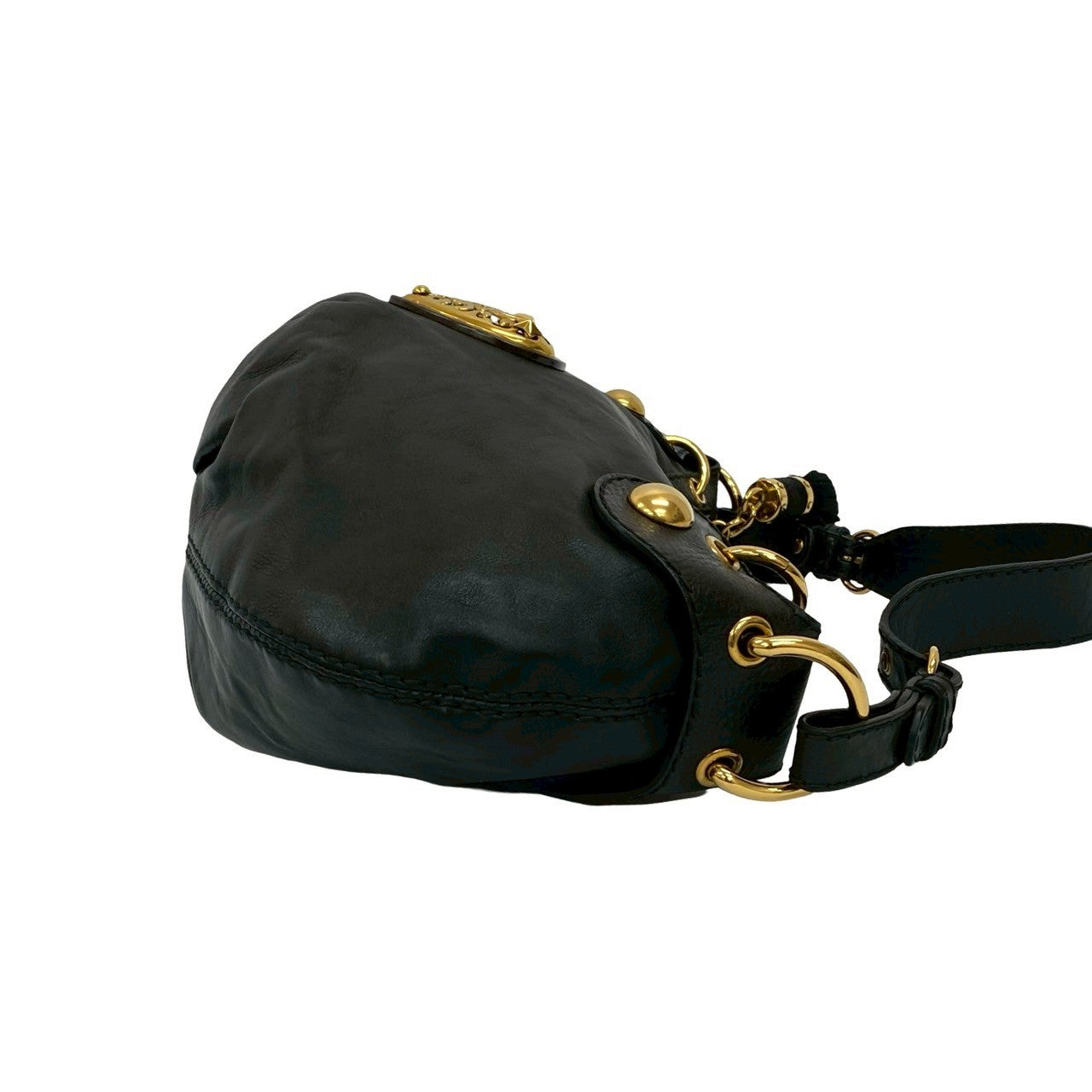 GUCCI Shoulder Bag leather black Histeria