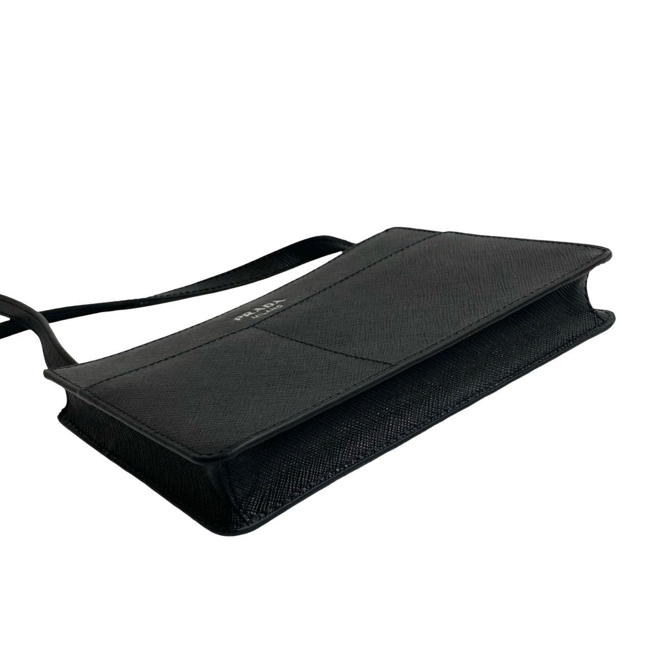 PRADA Shoulder Bag leather black