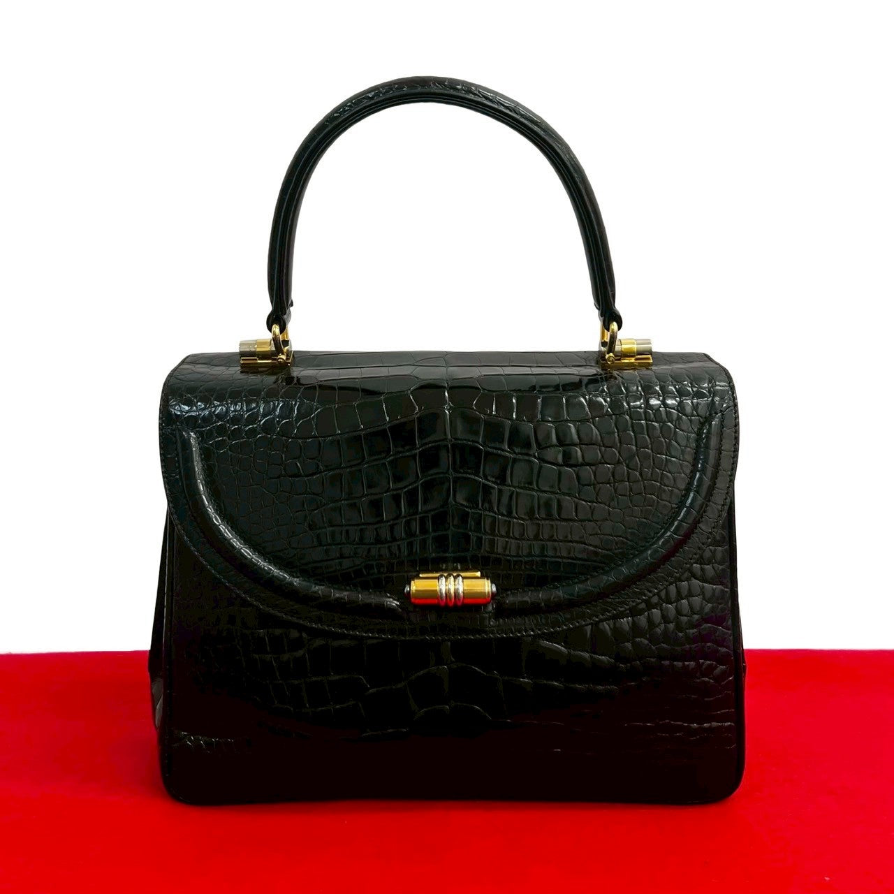 GUCCI Handbag leather black