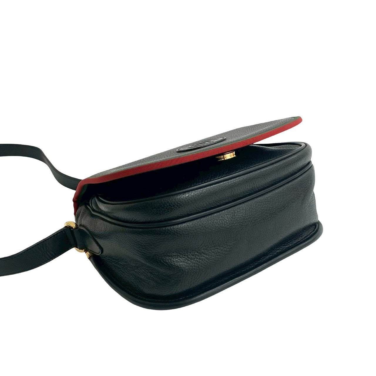 GUCCI Shoulder Bag leather black Sherry line