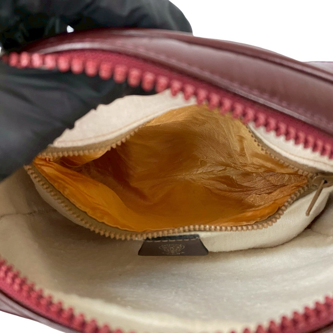 GUCCI Shoulder Bag leather wine-red Sherry line