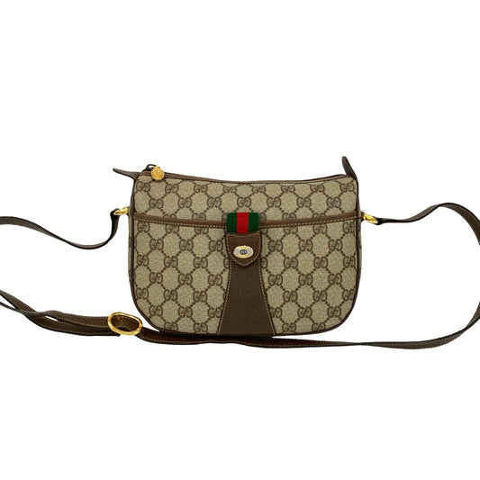 GUCCI Shoulder Bag leather Brown Sherry line