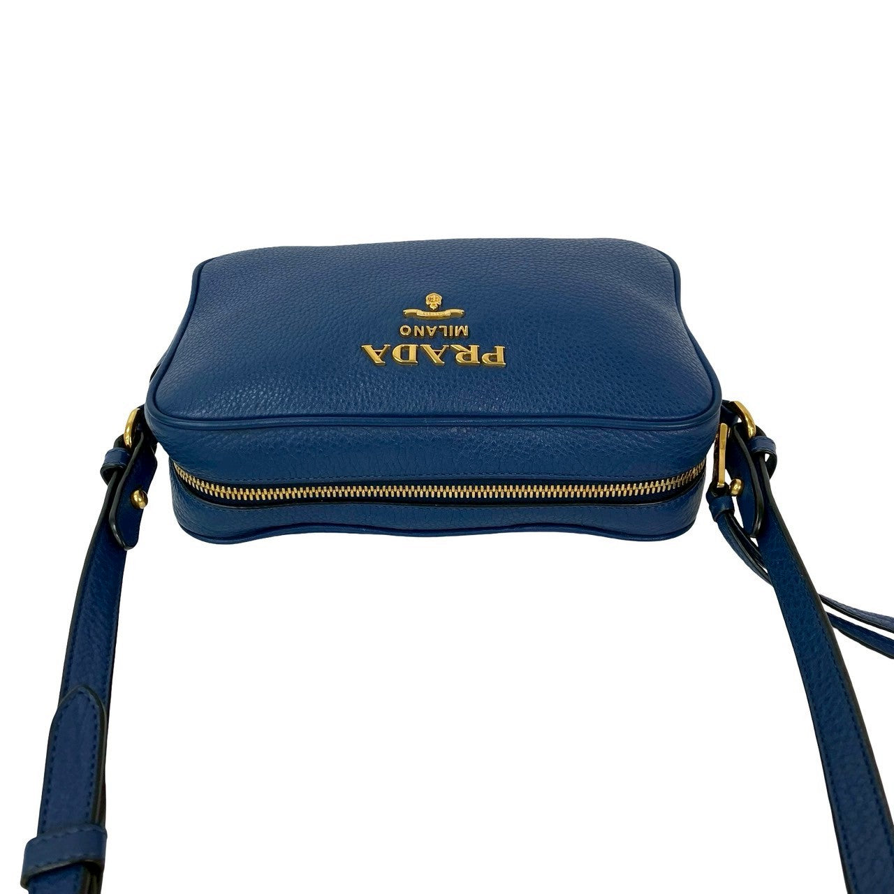 PRADA Shoulder Bag leather blue