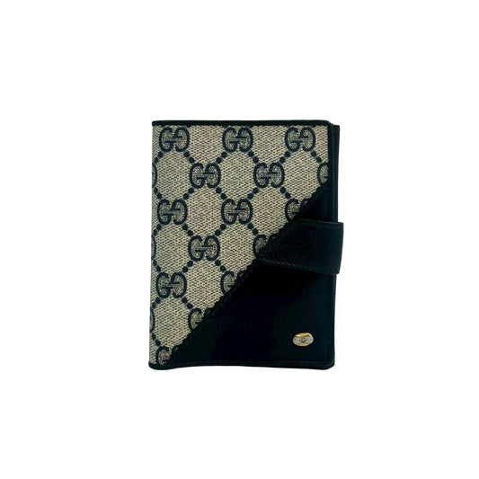 GUCCI Bifold Wallet leather Navy