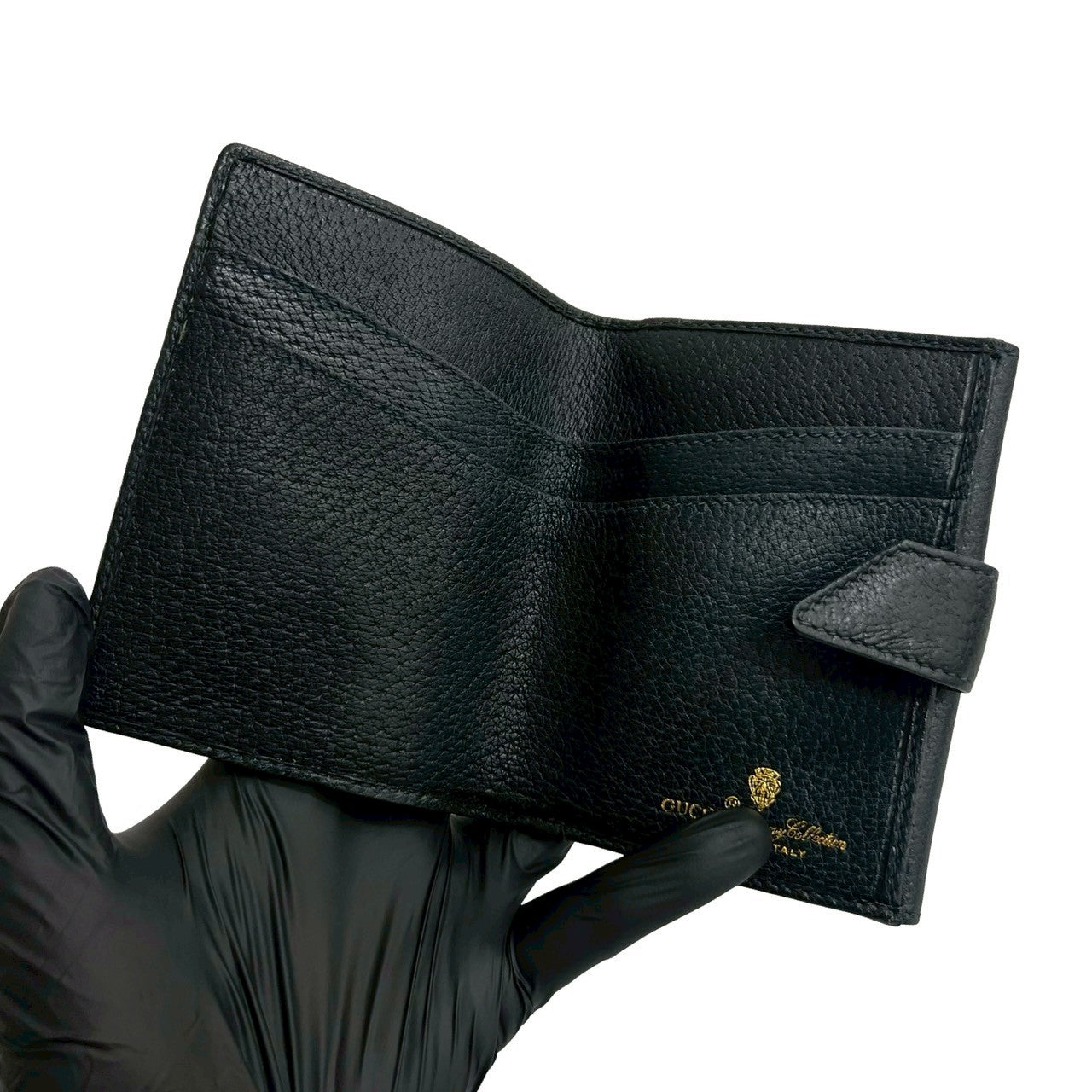 GUCCI Bifold Wallet leather Navy