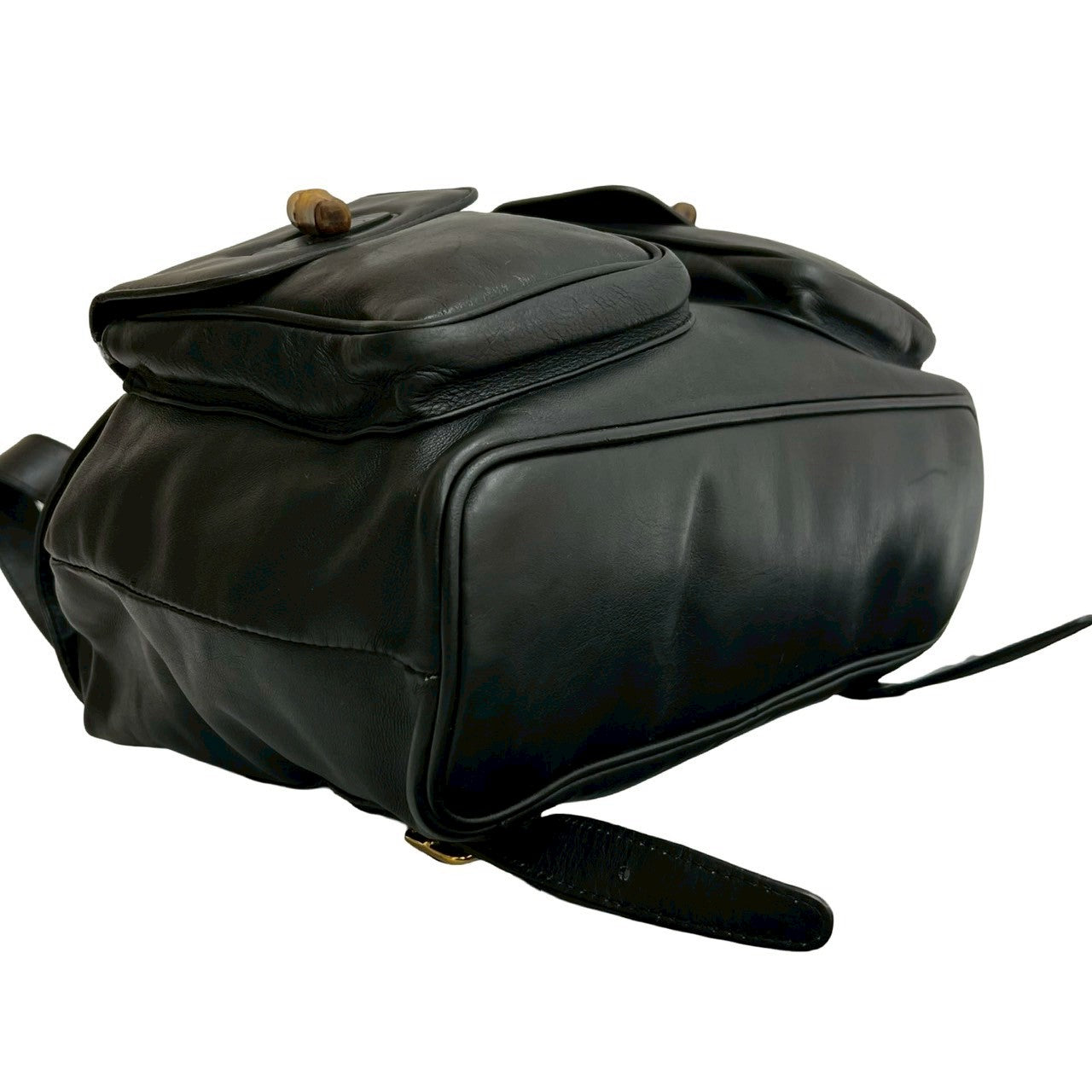 GUCCI Backpack leather black Bamboo