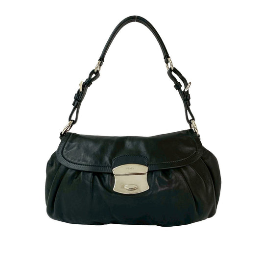 PRADA Shoulder Bag leather black