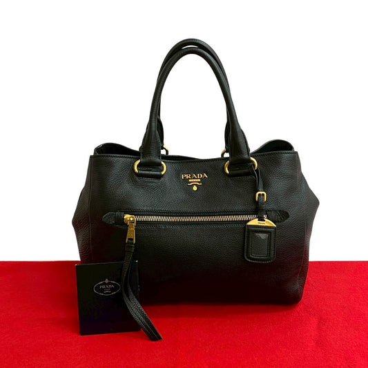 PRADA Handbag leather black