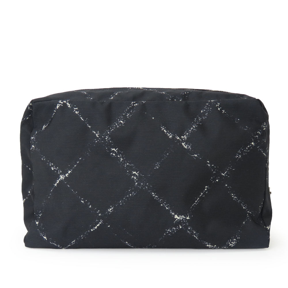 CHANEL Pouch Nylon black Travel line Women Used Authentic