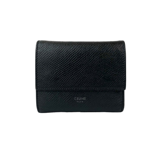 CELINE Tri-fold wallet leather black Small trifold wallet 表記サイズ(EU)