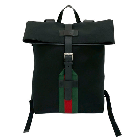 GUCCI Backpack canvas black Sherry line