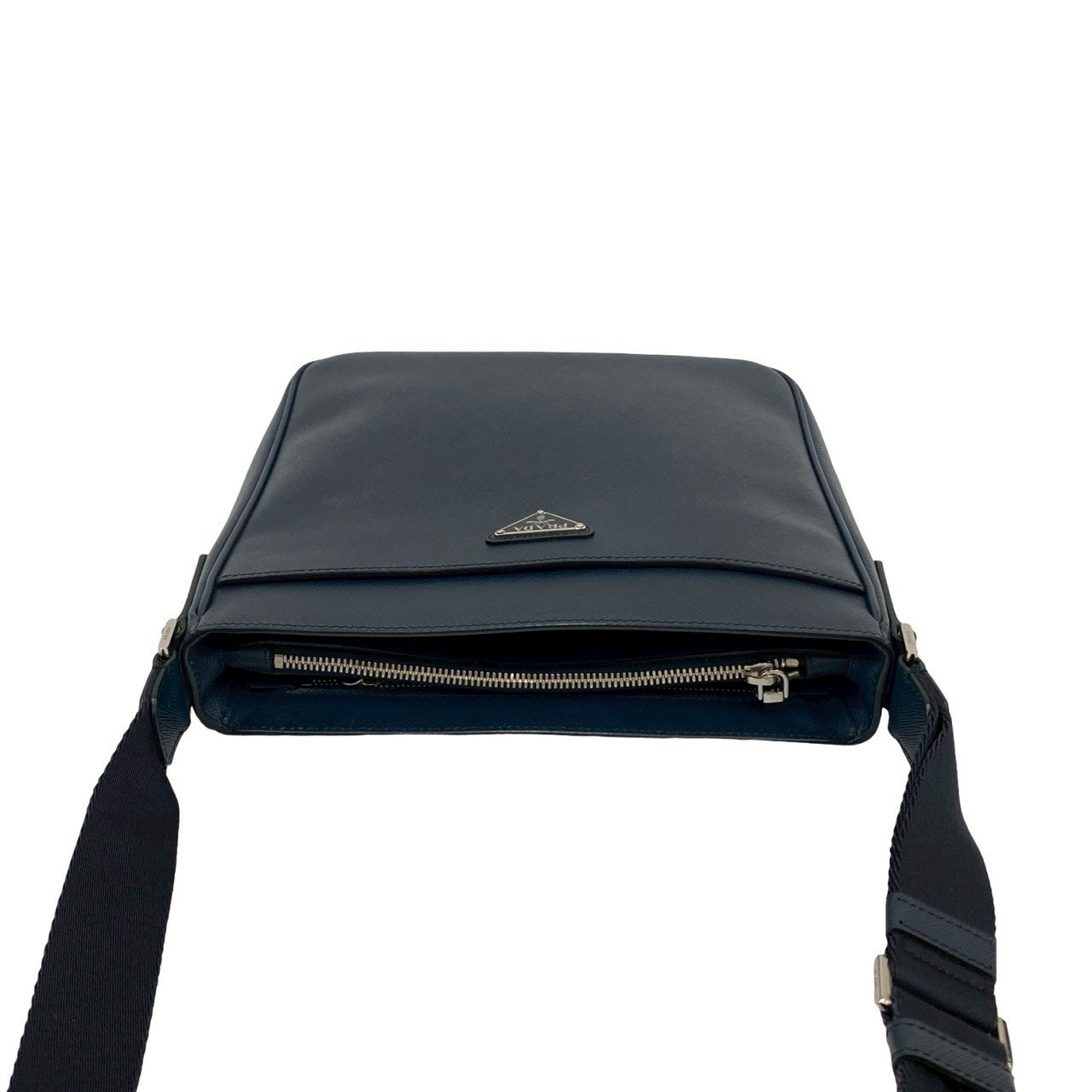 PRADA Shoulder Bag leather Navy