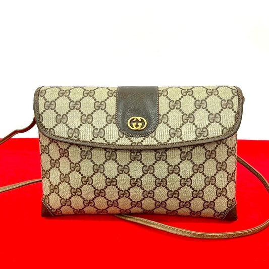 GUCCI Shoulder Bag leather Brown