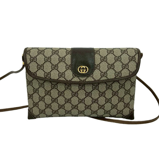 GUCCI Shoulder Bag leather Brown