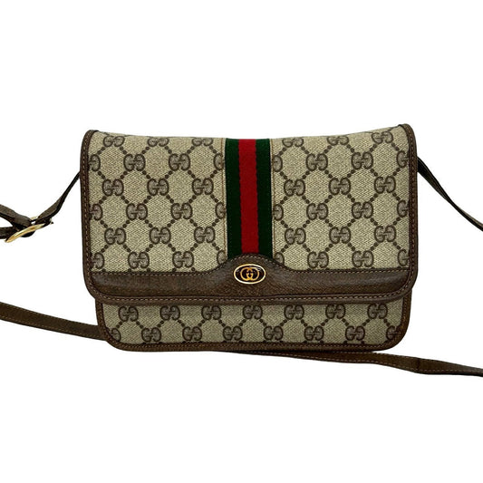 GUCCI Shoulder Bag leather Brown Sherry line