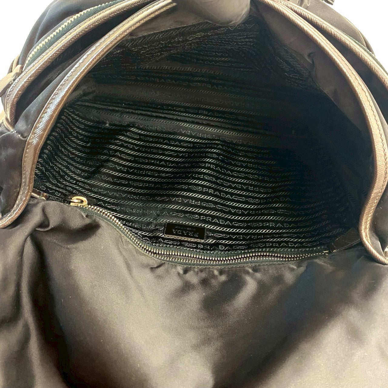 PRADA Shoulder Bag Nylon black Triangle Logo Metal