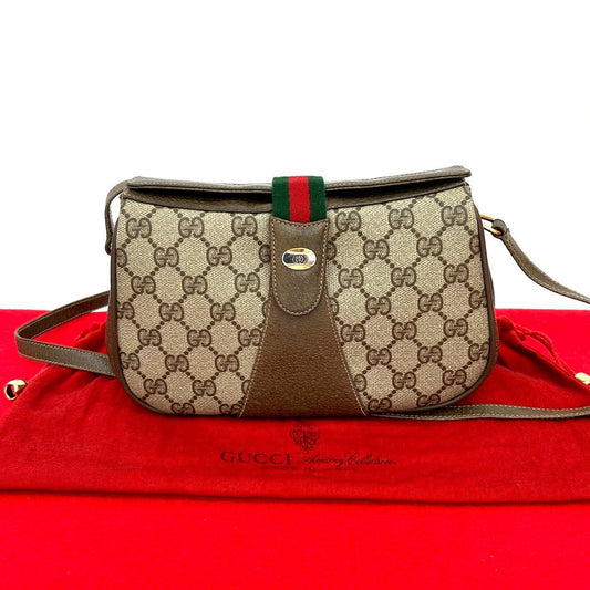 GUCCI Shoulder Bag leather Brown Sherry line