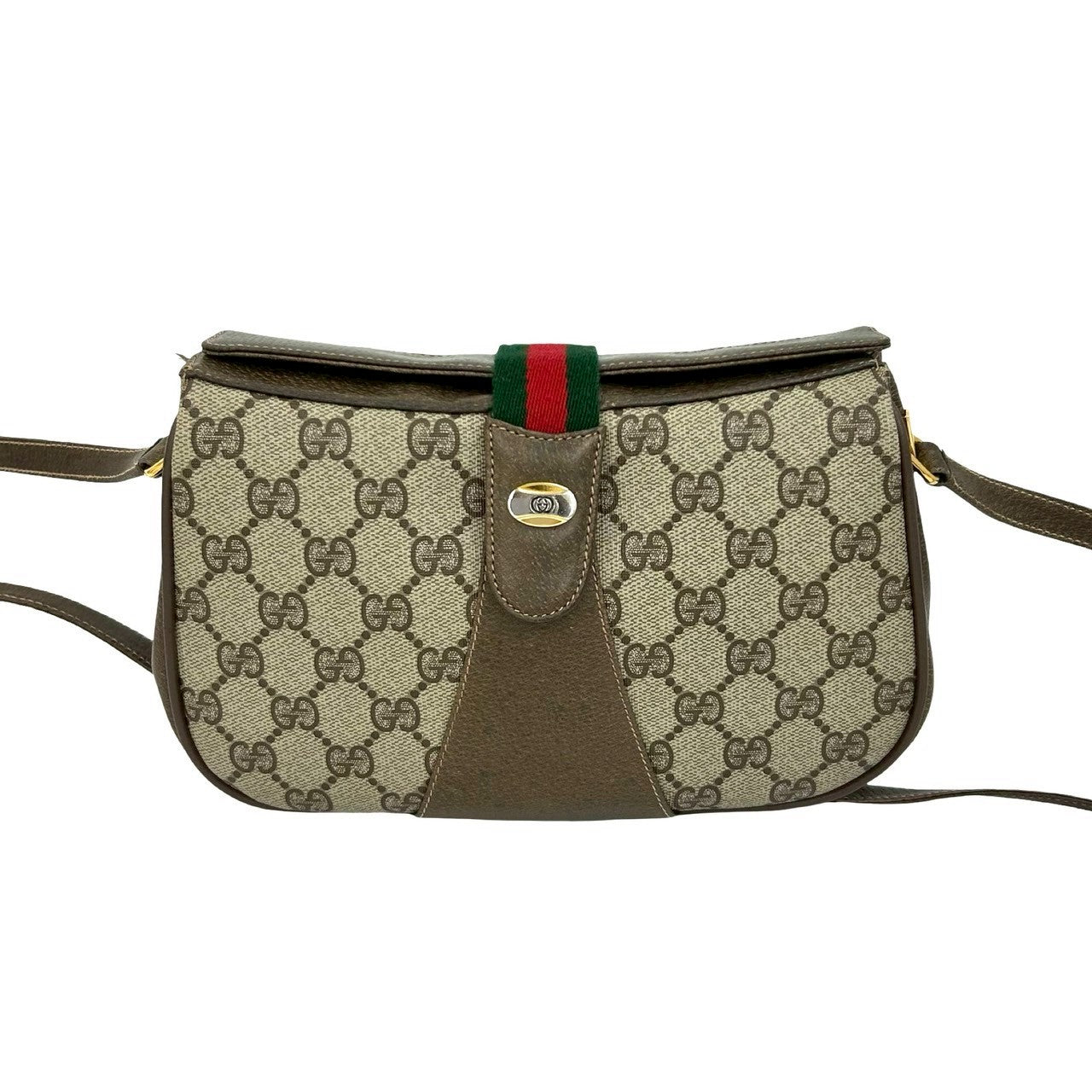 GUCCI Shoulder Bag leather Brown Sherry line