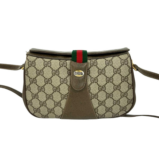 GUCCI Shoulder Bag leather Brown Sherry line