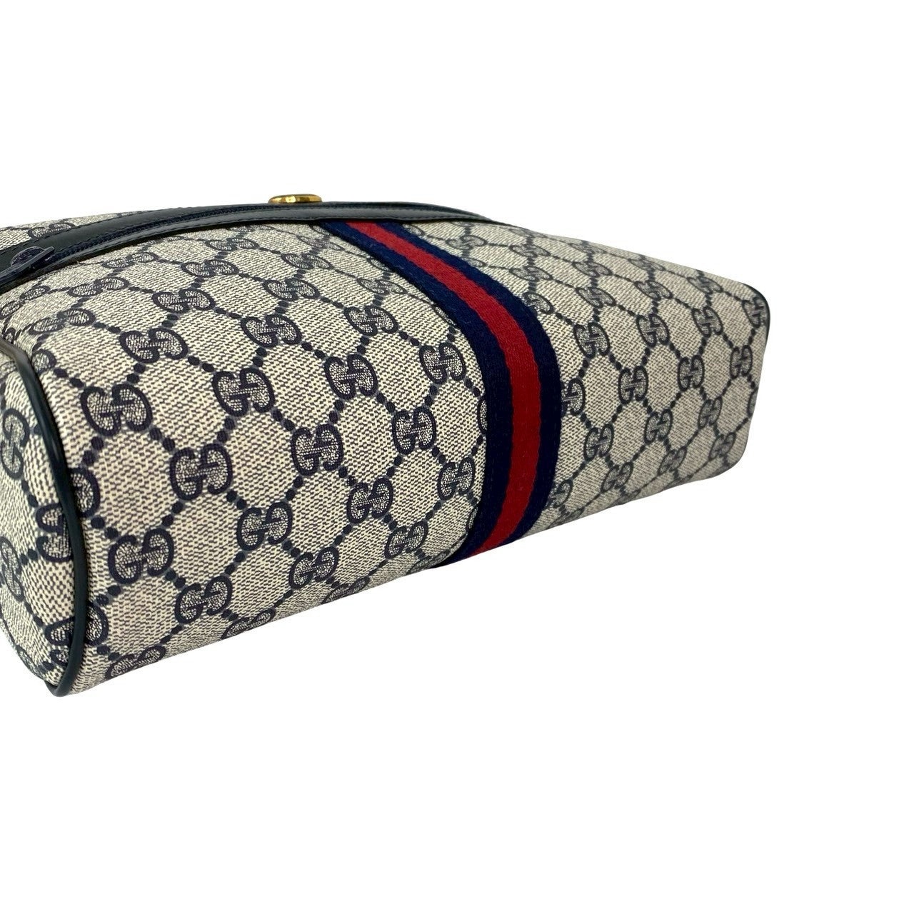 GUCCI Shoulder Bag leather Navy Sherry line