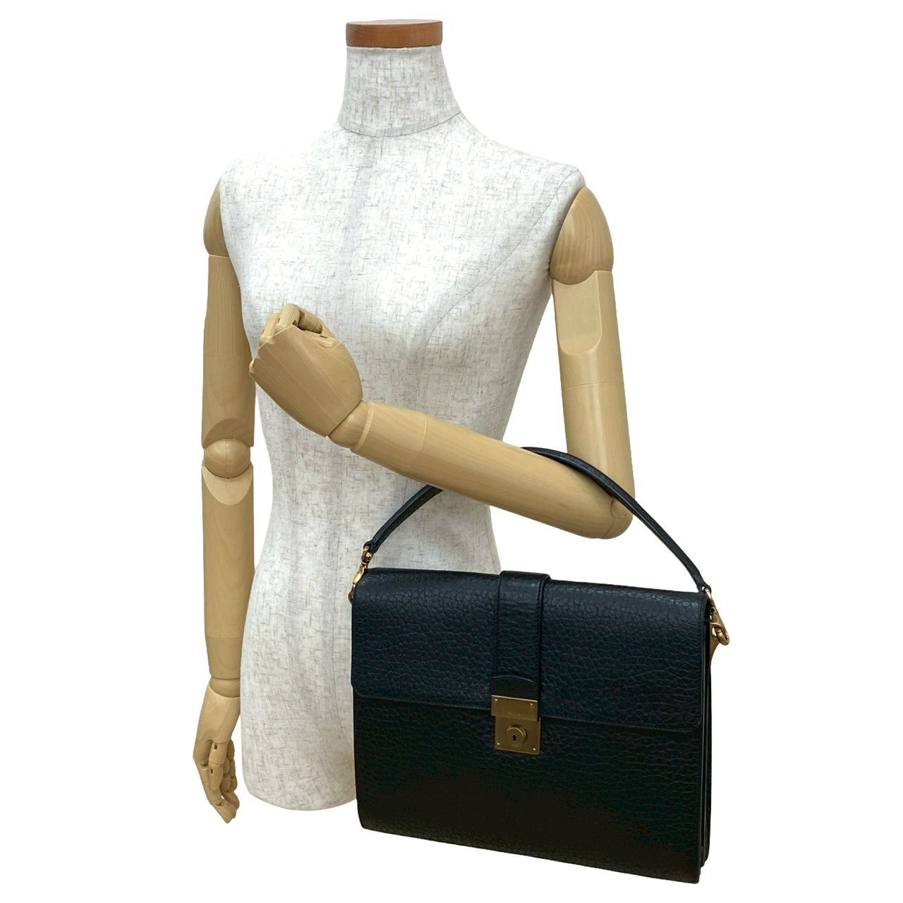 PRADA Handbag leather black