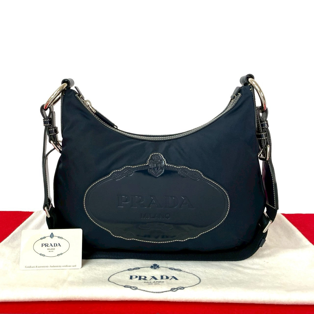 PRADA Shoulder Bag Nylon Navy
