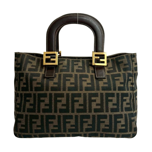 FENDI Handbag canvas Brown