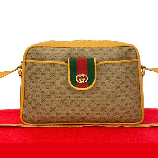 GUCCI Shoulder Bag leather Brown Sherry line