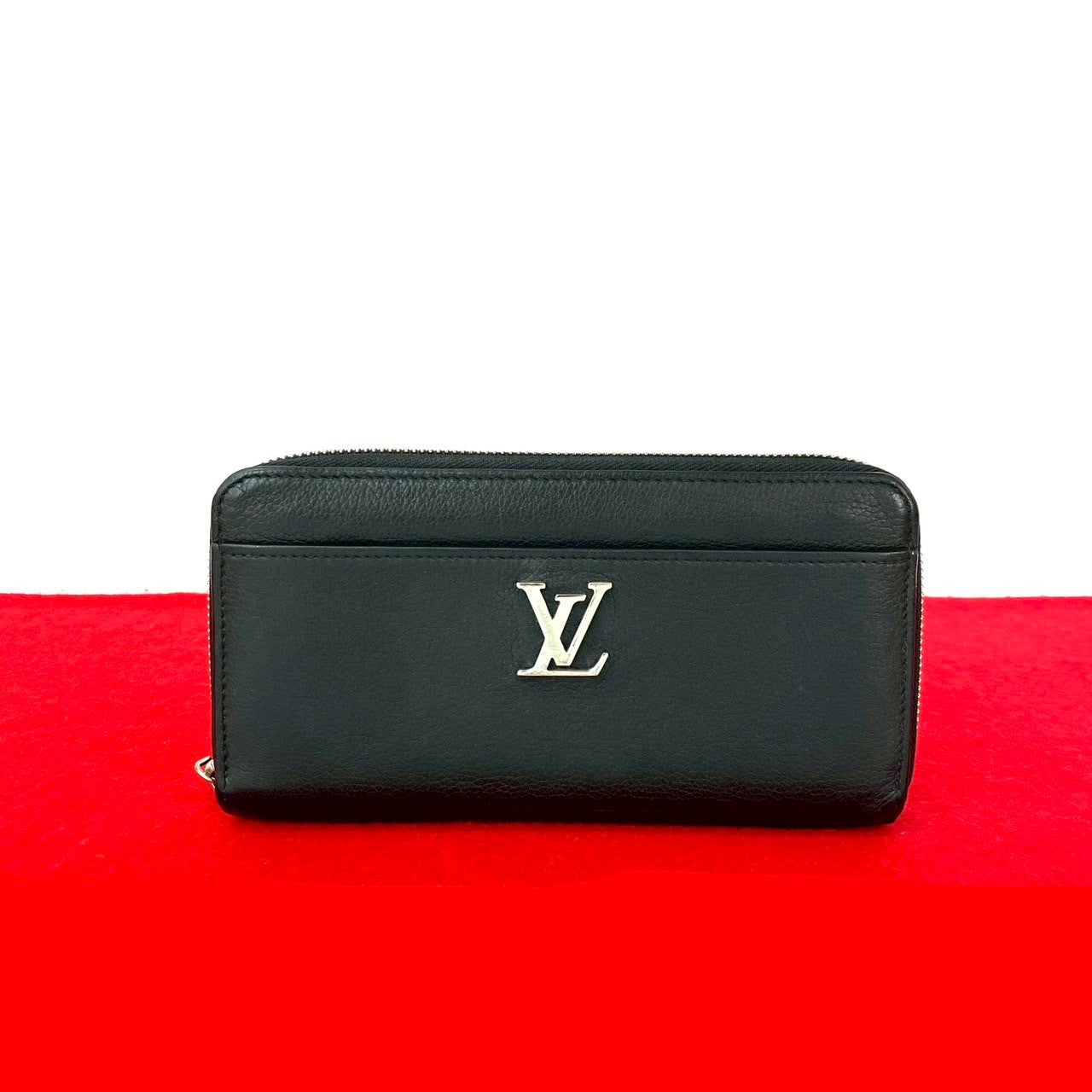 LOUIS VUITTON Long Wallet Purse leather black Zippy Rock Me