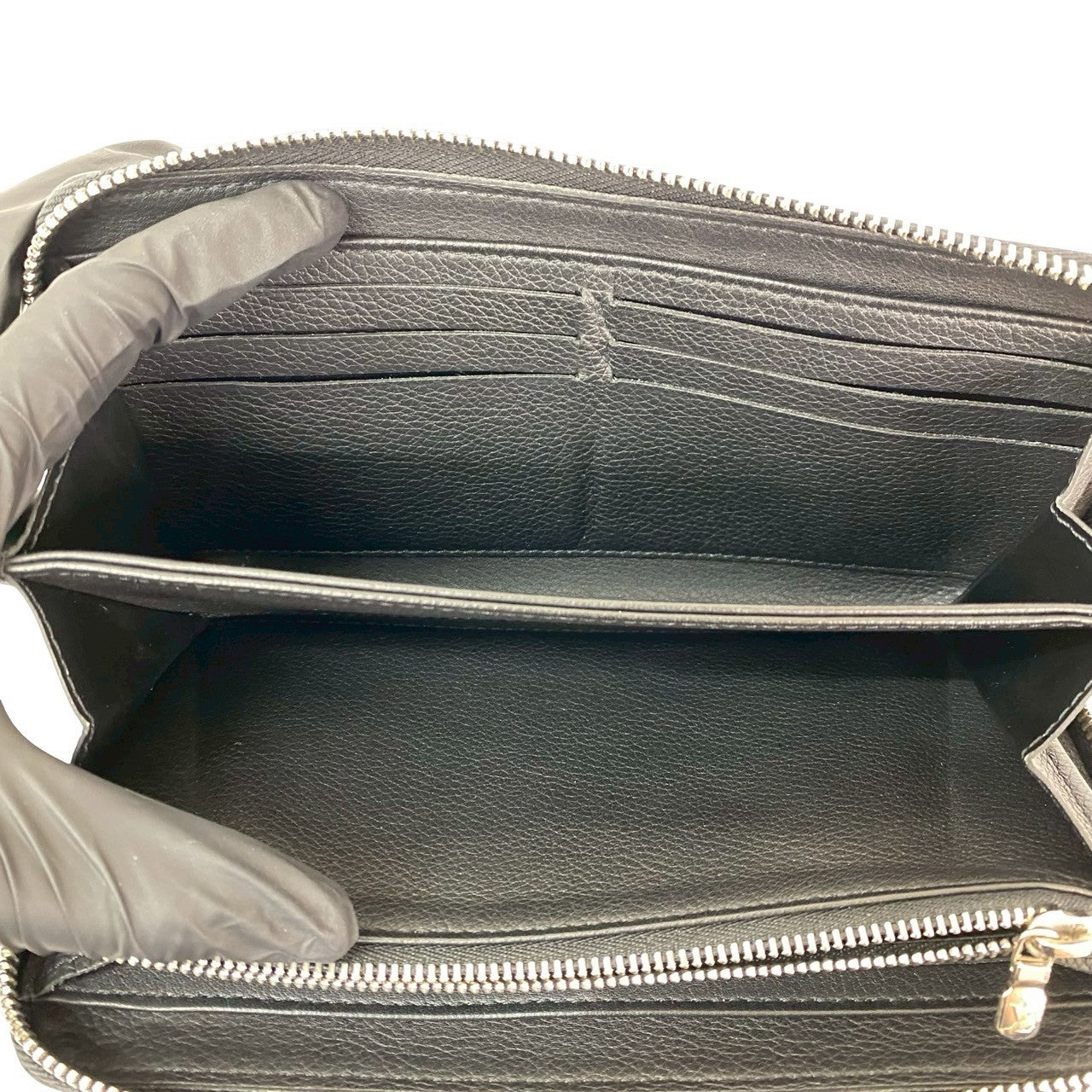 LOUIS VUITTON Long Wallet Purse leather black Zippy Rock Me