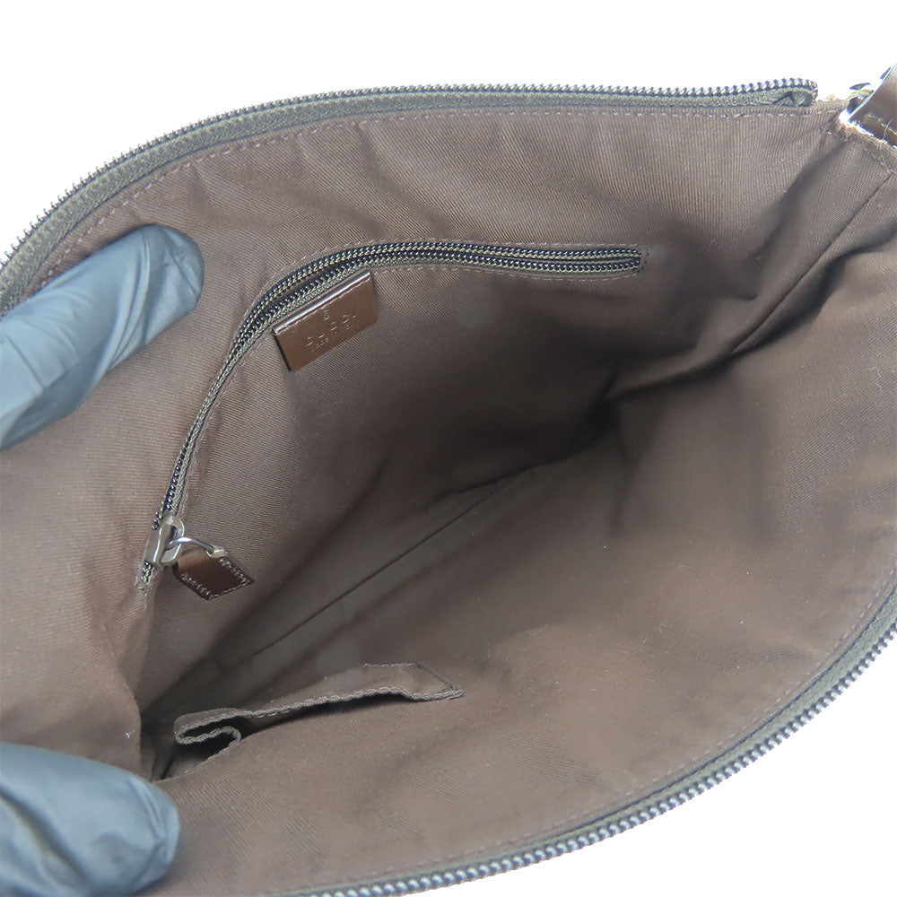 GUCCI Shoulder Bag 145857 GG canvas, perforated leather Brown mens(Unisex) Used Authentic