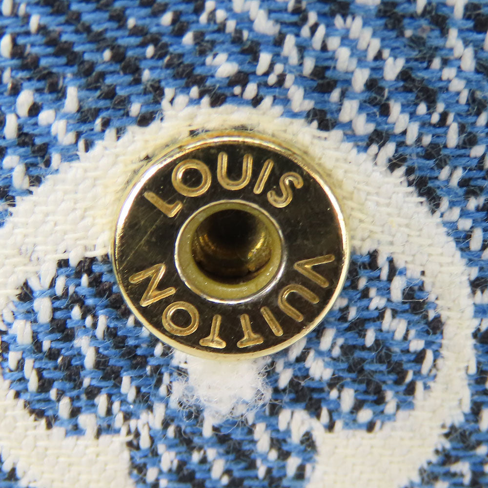 LOUIS VUITTON Long Wallet Purse M81183 Monogram, Jacquard Denim Marine Portefeuille Sarah Women Used Authentic