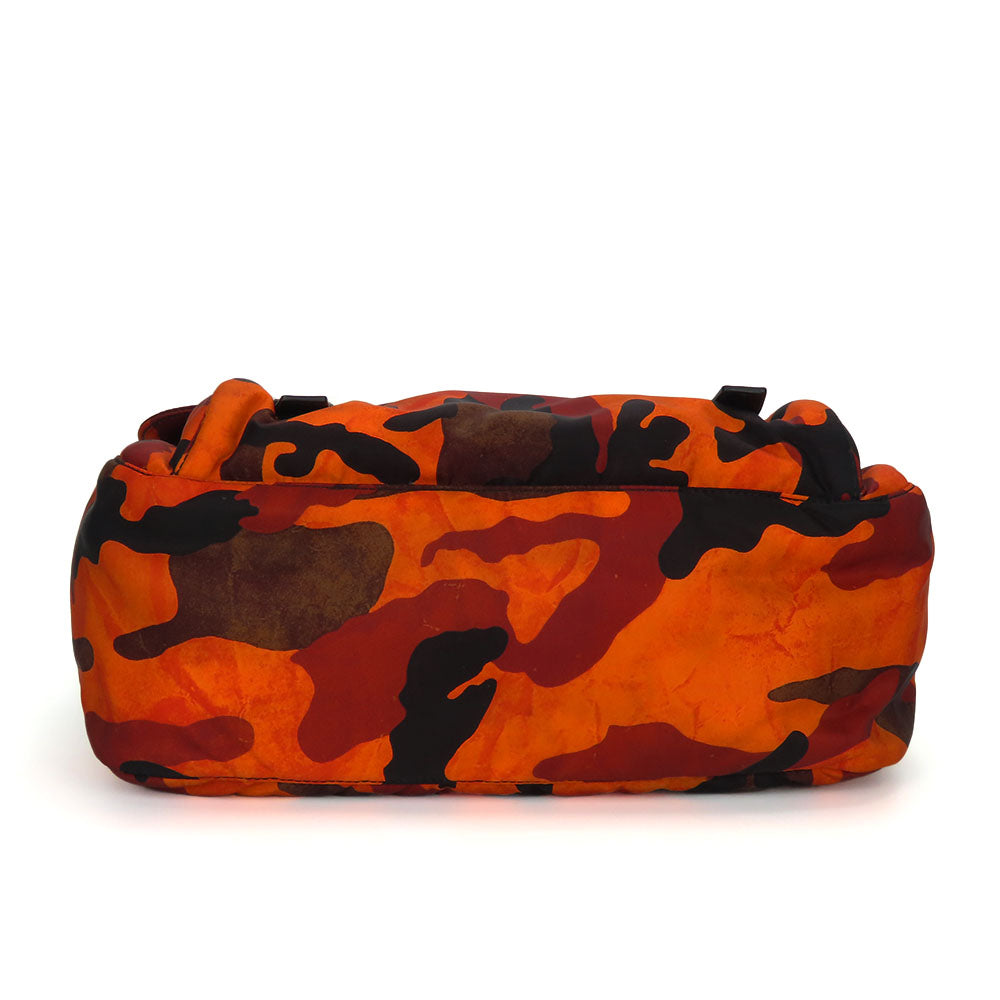 PRADA Shoulder Bag Nylon Orange camouflage unisex(Unisex) Used Authentic